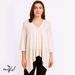 Ivory Button Shawl Shrug Wrap 60"x22" Versatile Stylish Layering Piece – Hey Viv
